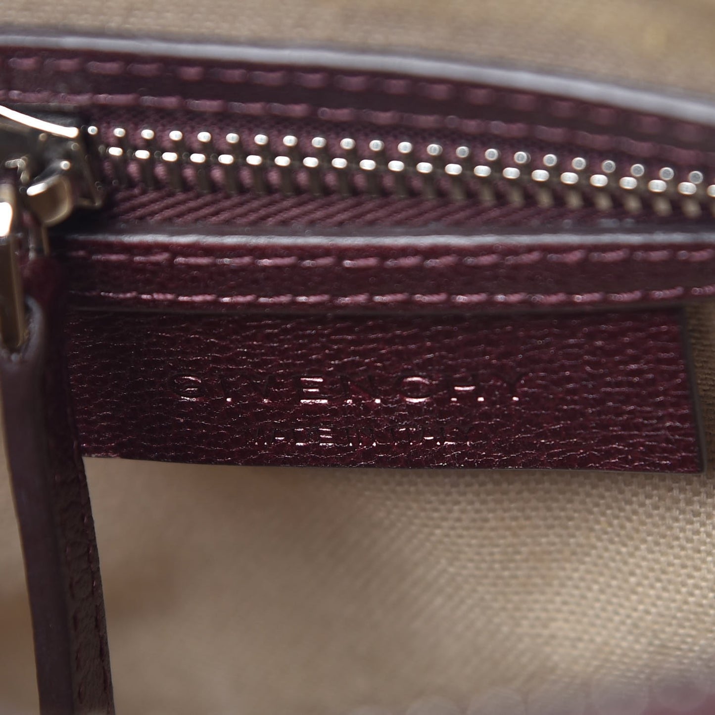 Metallic Sugar Goatskin Mini Antigona Oxblood