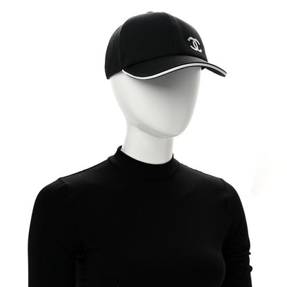Chanel Cotton CC Cap Hat Black White 2 of 9