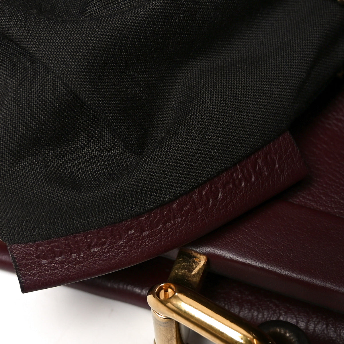 Fendi Vitello Seta Waves Bi-Color Medium Peekaboo Iconic Satchel Bordeaux Latte 7 of 10