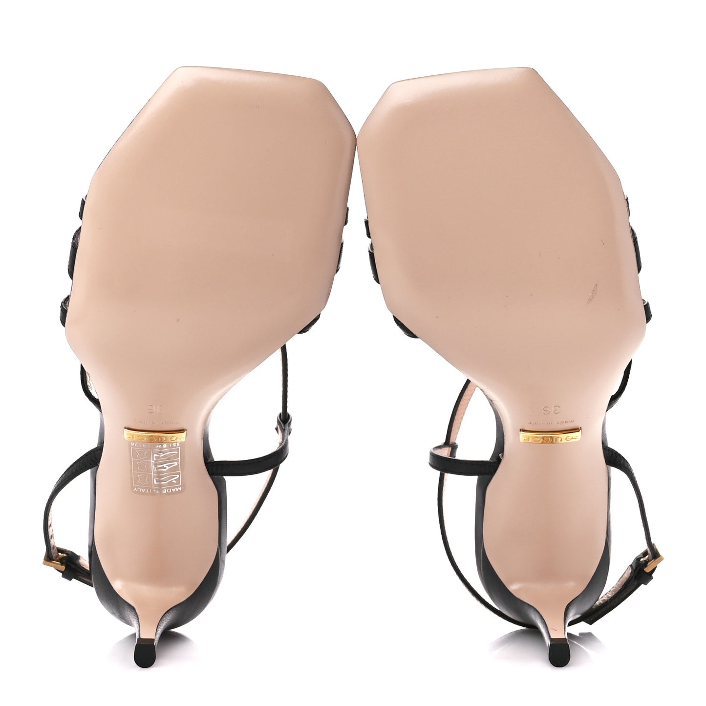 Nappa Victoria Strappy Horsebit Sandals 36 Black