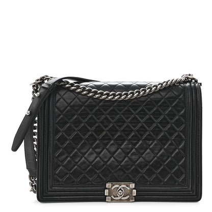 Chanel Lambskin Quilted Large Boy Flap Black 1 of 10