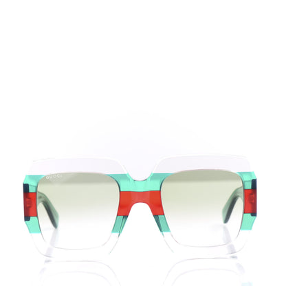 Gucci Square Web Frame GG0178S Sunglasses Green Red 2 of 8