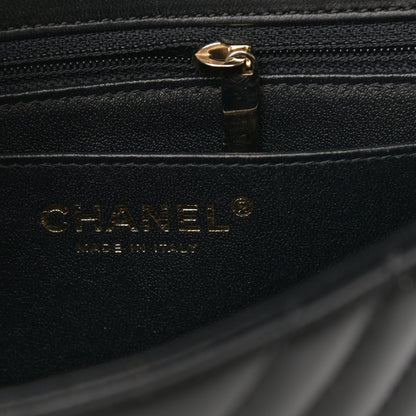 Chanel Lambskin Chevron Quilted Mini Square Flap Black 6 of 15