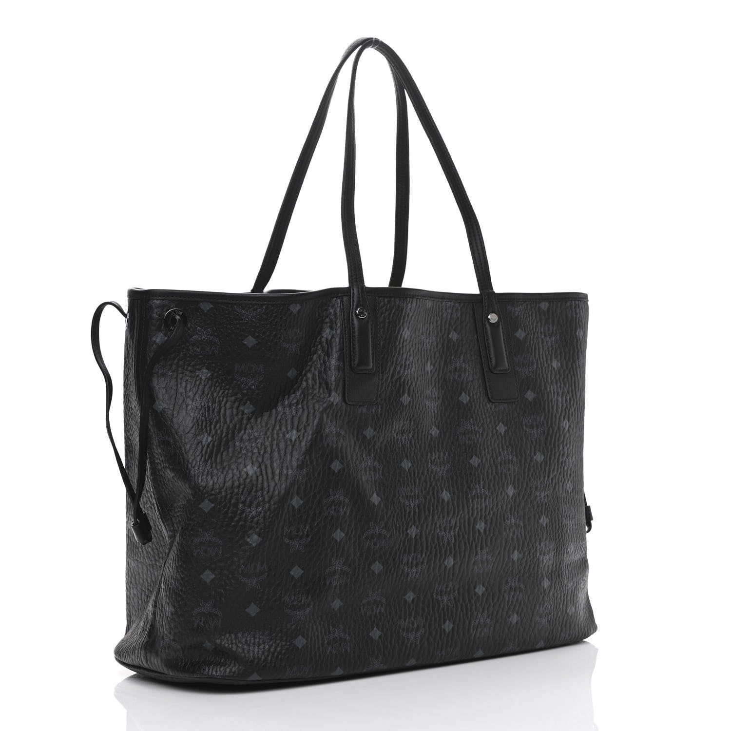 MCM Visetos Large Liz Reversible Shopper Tote Black 4 of 14