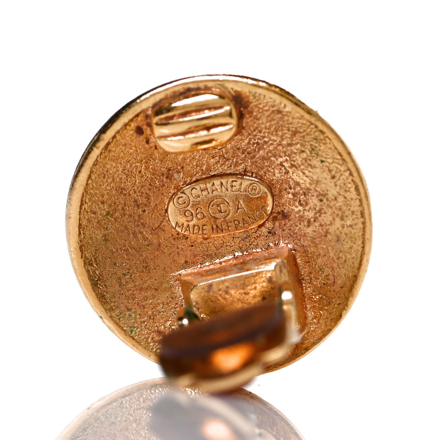 CC Crown Clip On Earrings Gold