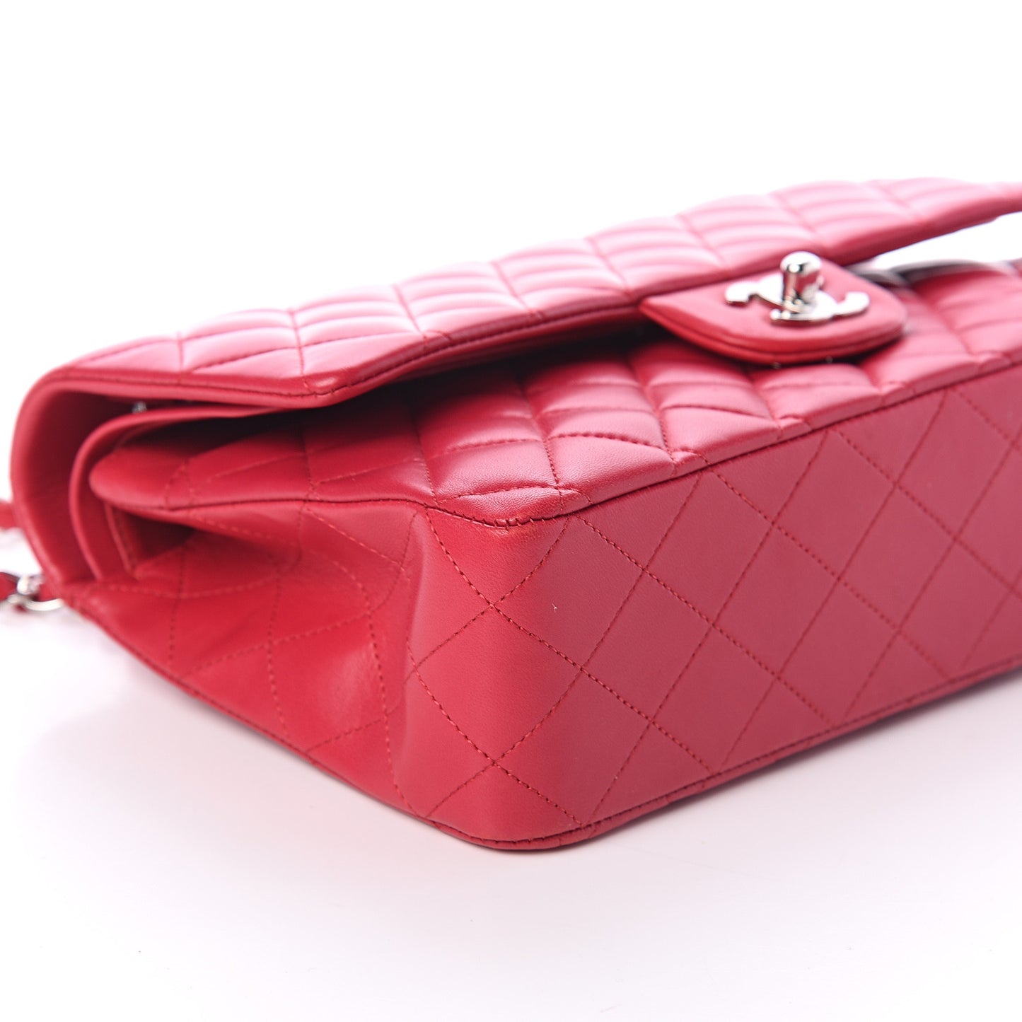 Lambskin Quilted Medium Double Flap Dark Pink