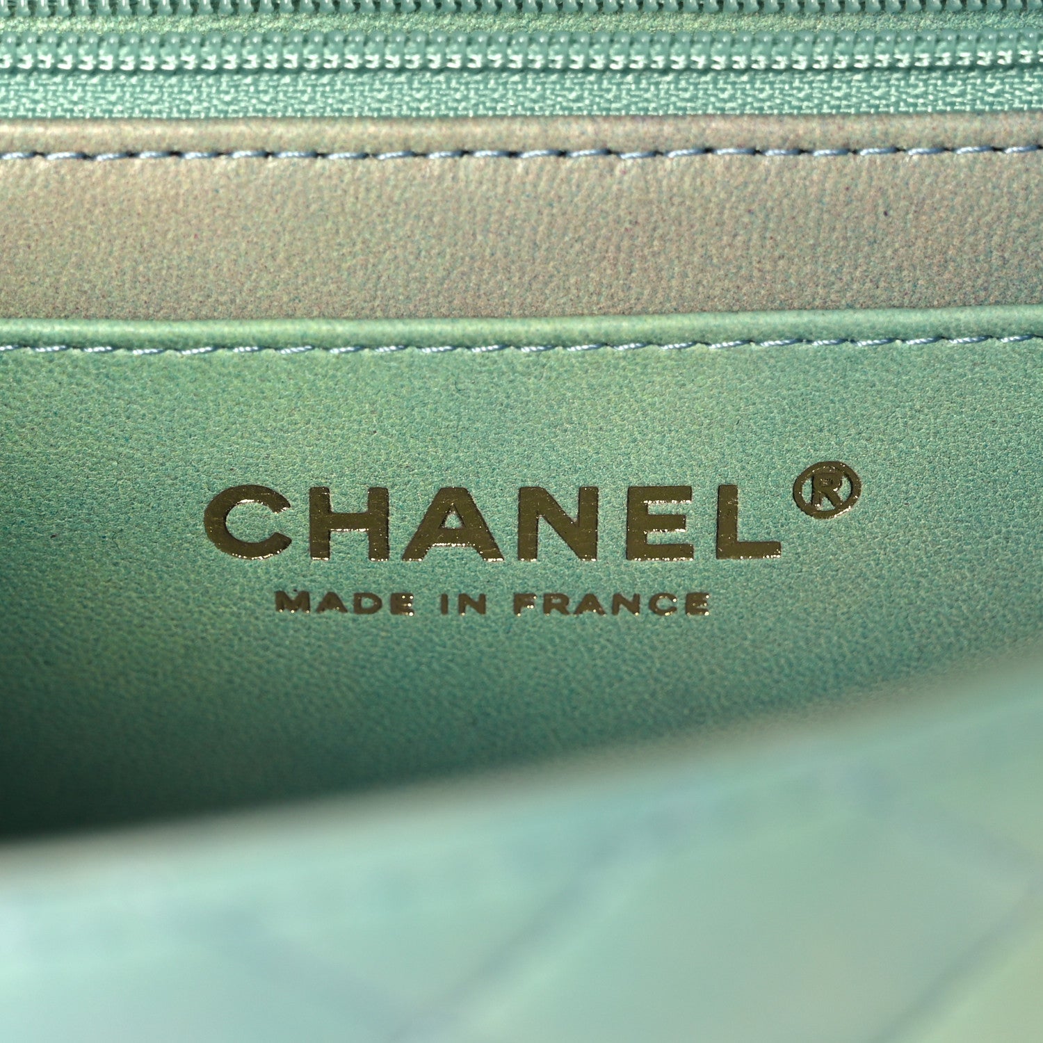Chanel Lambskin Quilted Ombre Mini Top Handle Rectangular Flap Blue Green 6 of 11