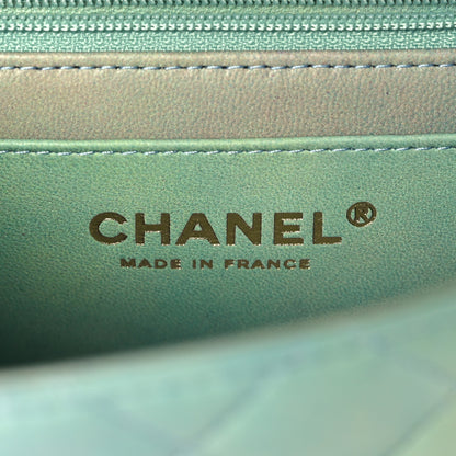 Chanel Lambskin Quilted Ombre Mini Top Handle Rectangular Flap Blue Green 6 of 11