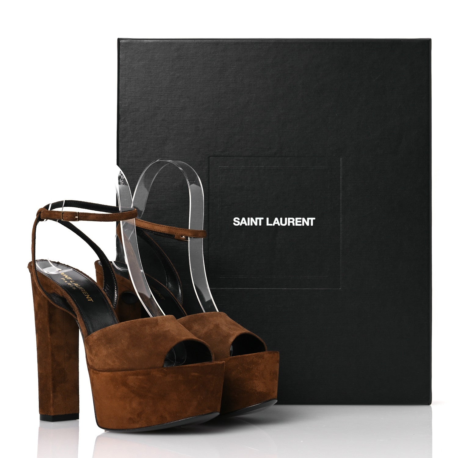 Saint Laurent Suede Jodie 95 Tanouk Platform Sandals 36.5 Land 12 of 12