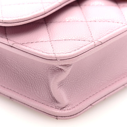 Chanel Caviar Quilted Flap Clutch with Chain Pink 9 of 10