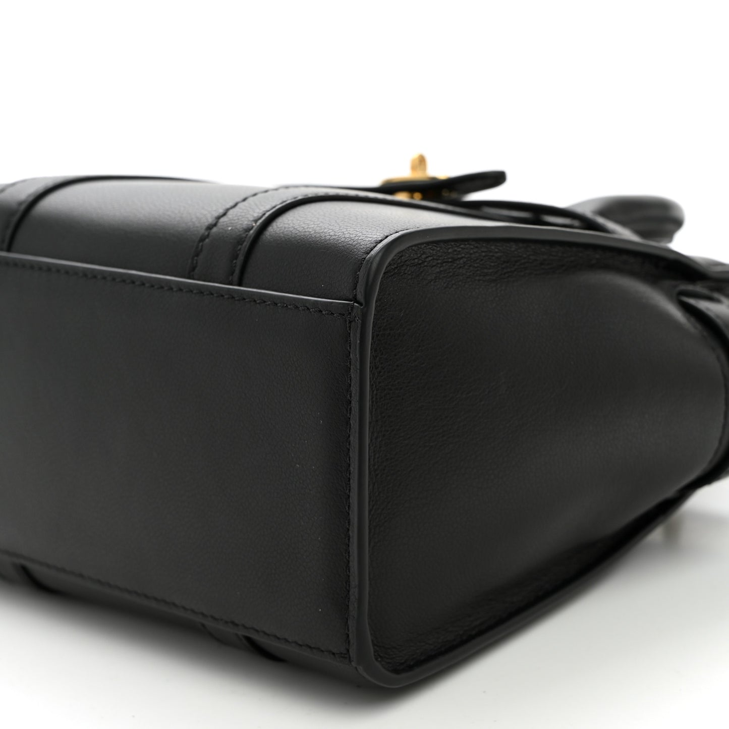 Silky Calfskin Micro Bayswater Zip Tote Black