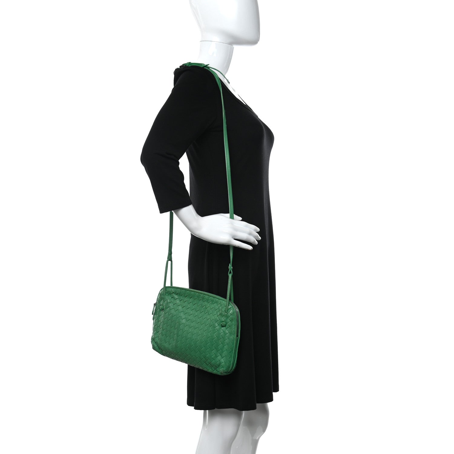Bottega Veneta Nappa Intrecciato Nodini Crossbody Messenger Green 2 of 17