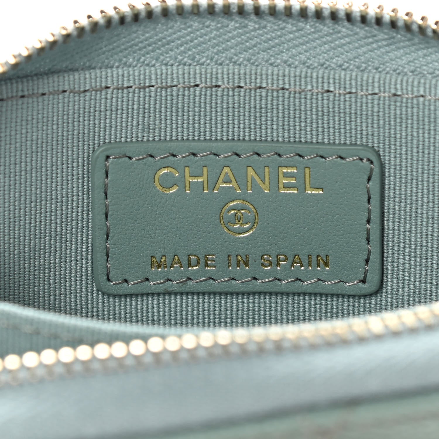 Chanel Caviar Quilted Zip Around Coin Purse Wallet Dark Green 6 of 7