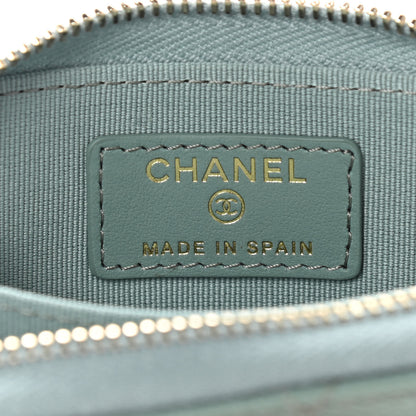 Chanel Caviar Quilted Zip Around Coin Purse Wallet Dark Green 6 of 7