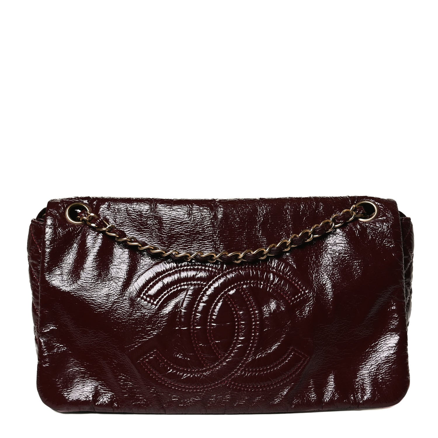 Chanel Vinyl Rock and Chain Medium Flap Bordeaux 1 of 9