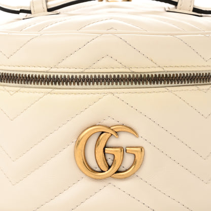 Gucci Calfskin Matelasse Mini GG Marmont Round Backpack White 8 of 13