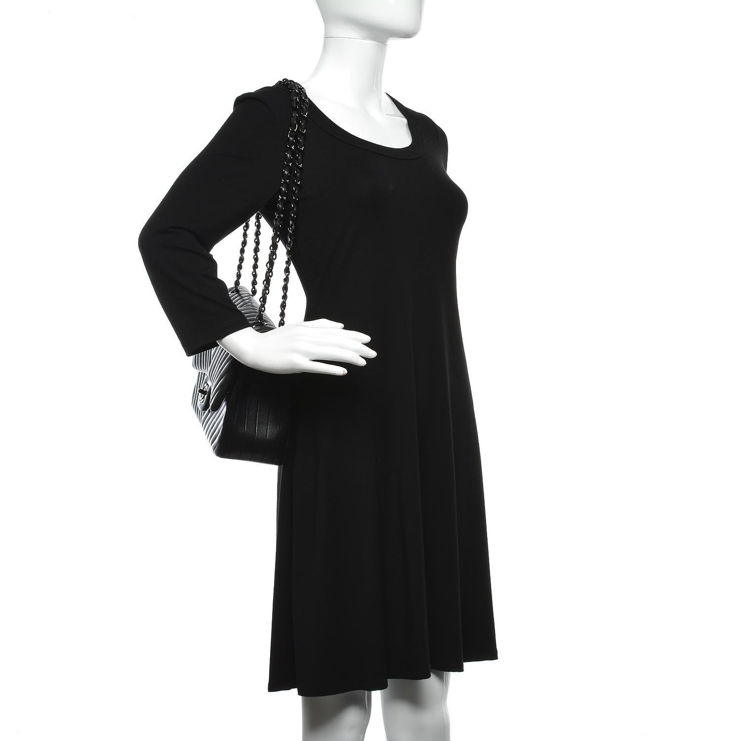 Lambskin Chevron Quilted Jumbo Double Flap So Black