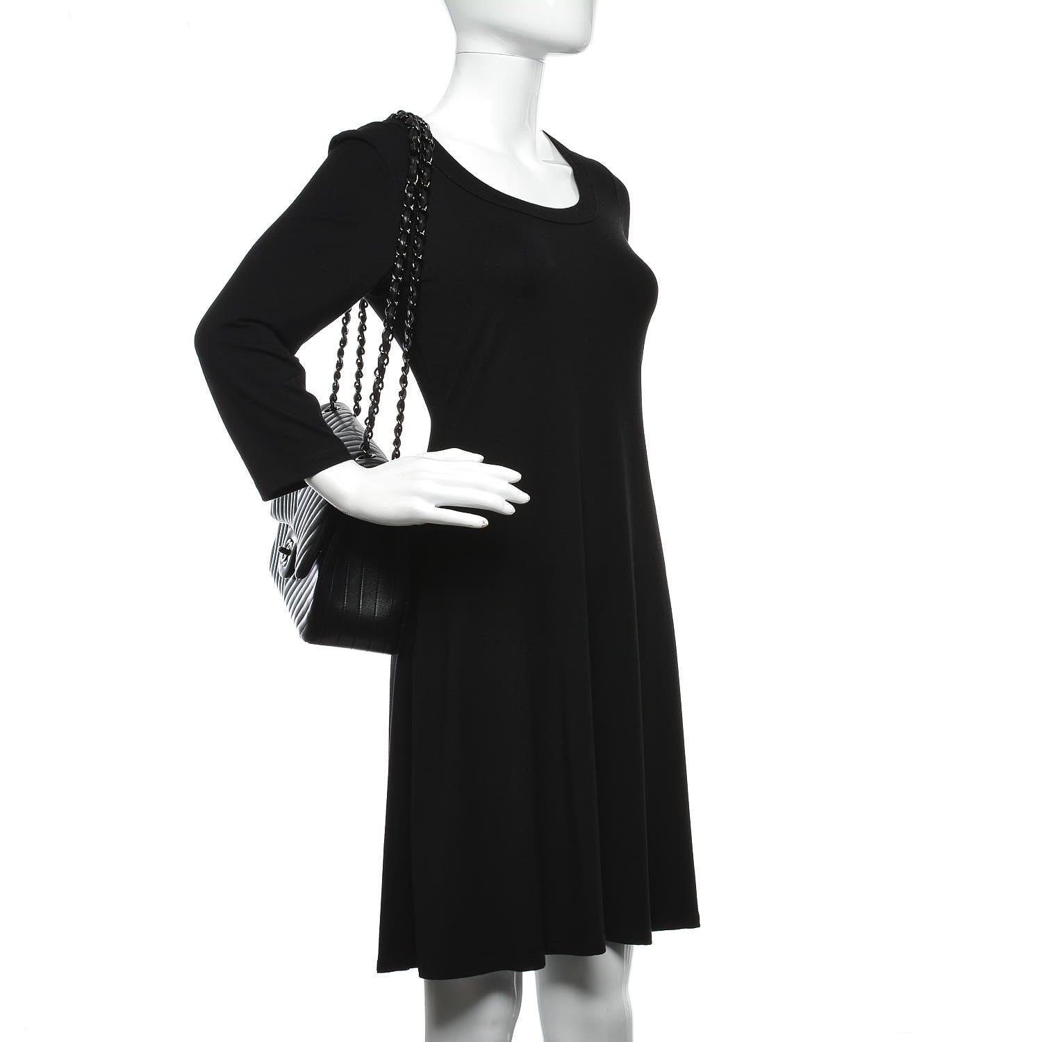 Chanel Lambskin Chevron Quilted Jumbo Double Flap So Black 2 of 13