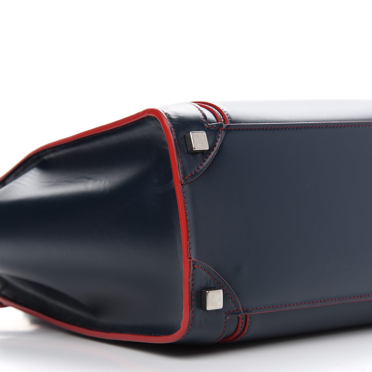 Celine Satin Debossed Calfskin Micro Luggage Navy Blue 8 of 9