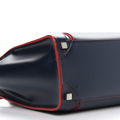 Celine Satin Debossed Calfskin Micro Luggage Navy Blue 8 of 9