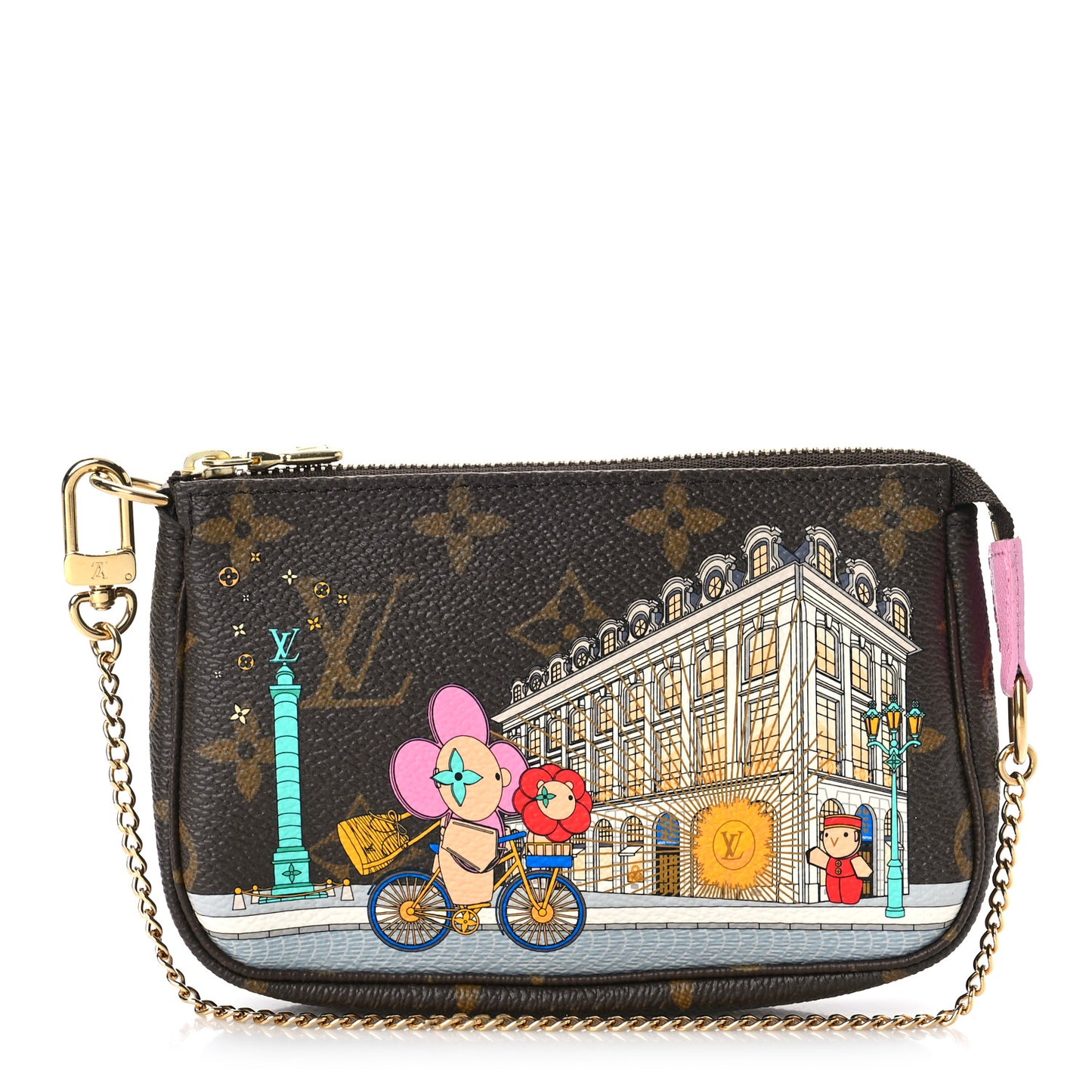 Monogram 2022 Christmas Animation Paris Mini Pochette Accessories Pink