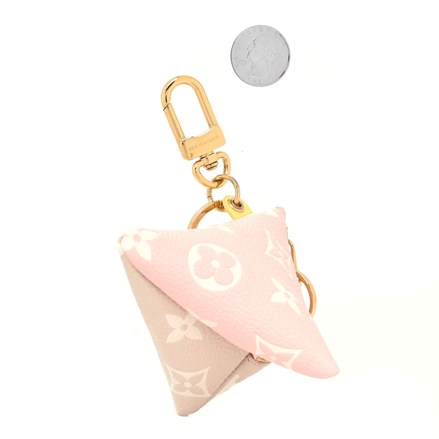 Monogram Berlingot Key Pouch Rose Beige