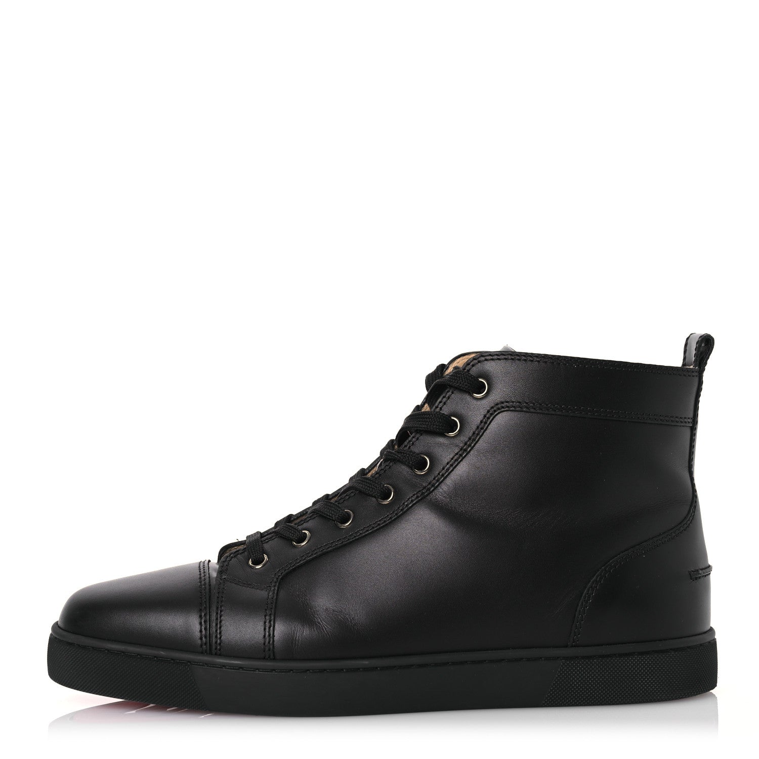 Christian Louboutin Calfskin Mens Louis High Top Sneakers 46 Black 1 of 14