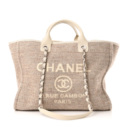 Chanel Mixed Fibers Calfskin Medium Deauville Tote Beige 1 of 11
