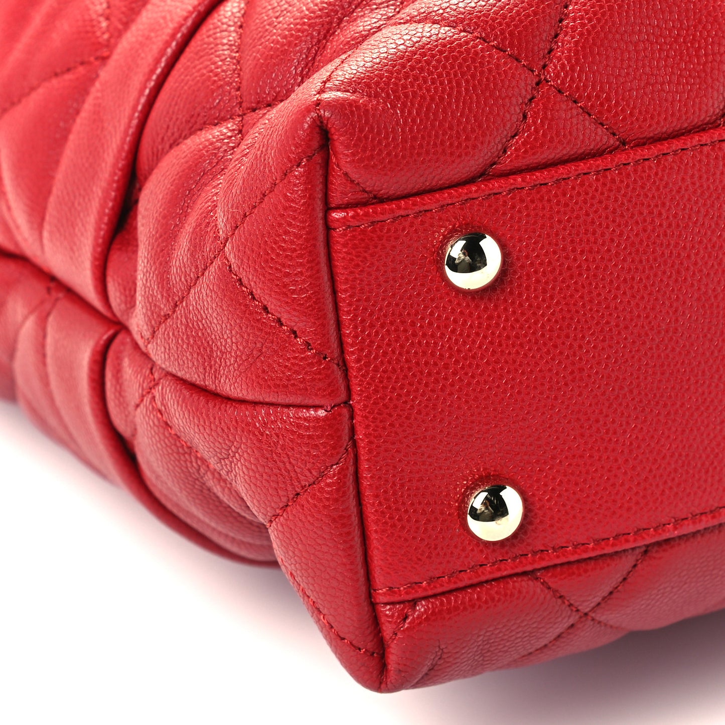 Caviar Quilted Rolled Up Tote Red