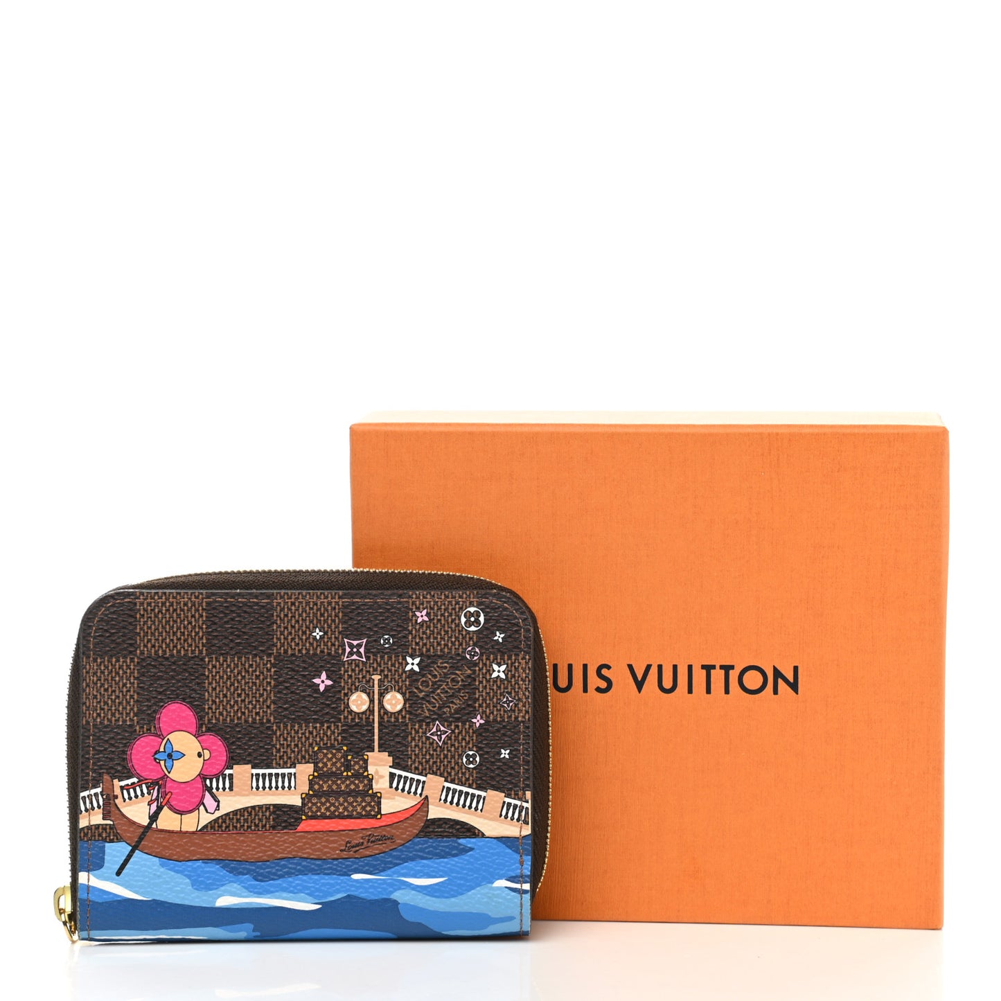 Damier Ebene 2019 Christmas Animation Zippy Coin Purse Blue