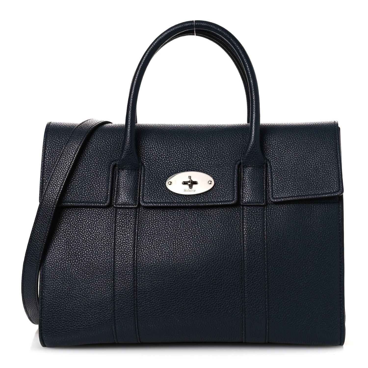Mulberry Classic Grain Medium New Bayswater Navy 1 of 14