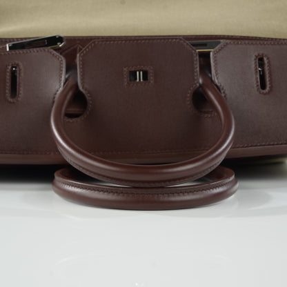 Hermes Toile Swift Birkin 35 Chocolate 20 of 25