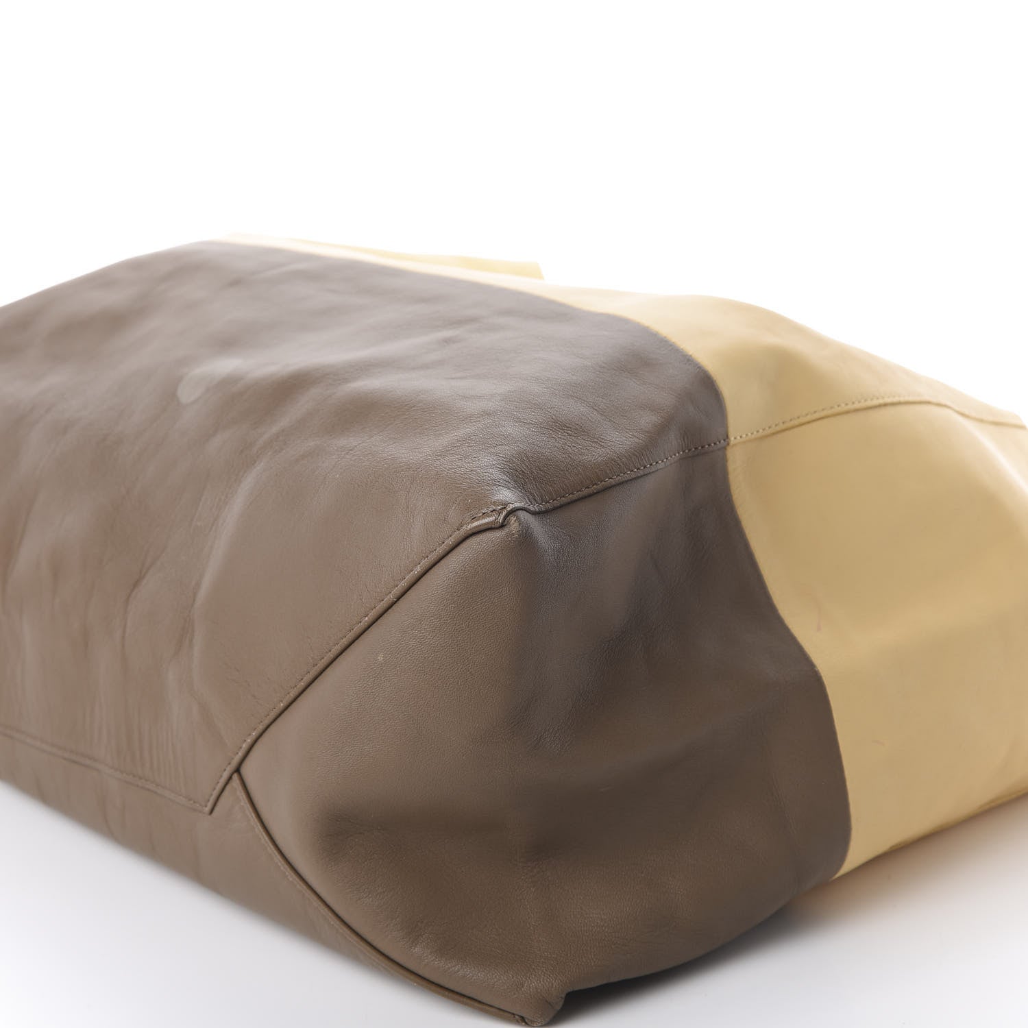 Celine Lambskin Horizontal Bi-Color Cabas Butter 7 of 11