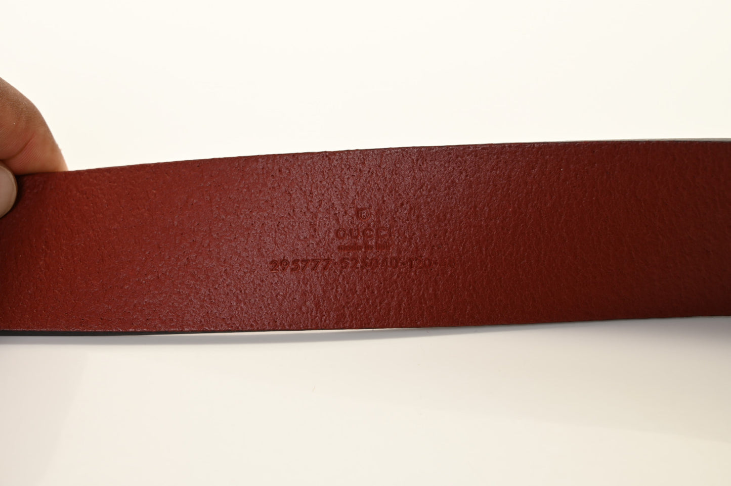 Calfskin Bi Color Interlocking G Belt 120 48 Red