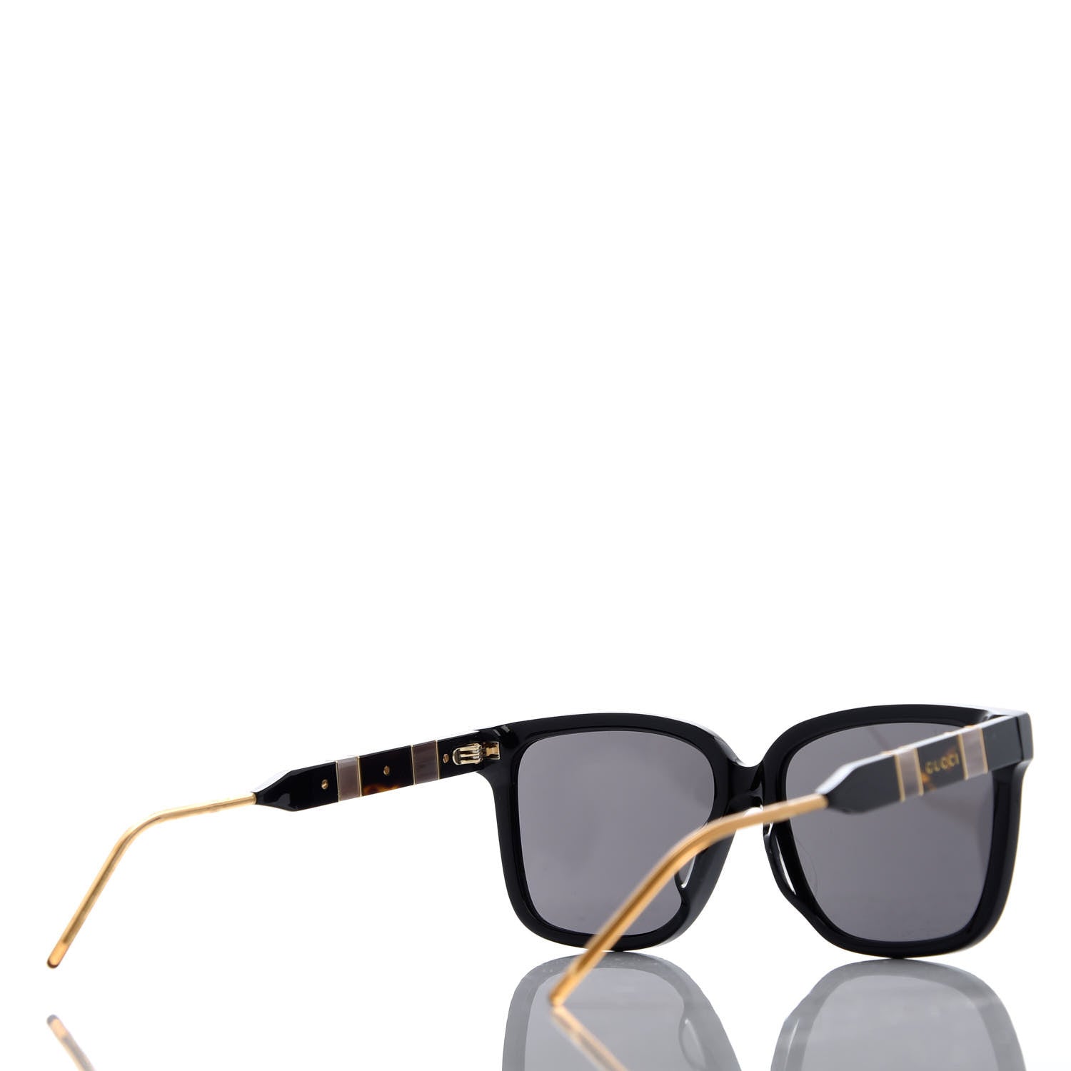 Gucci Acetate Square Sunglasses GG0599SA Black Tortoiseshell Pearlescent 4 of 8