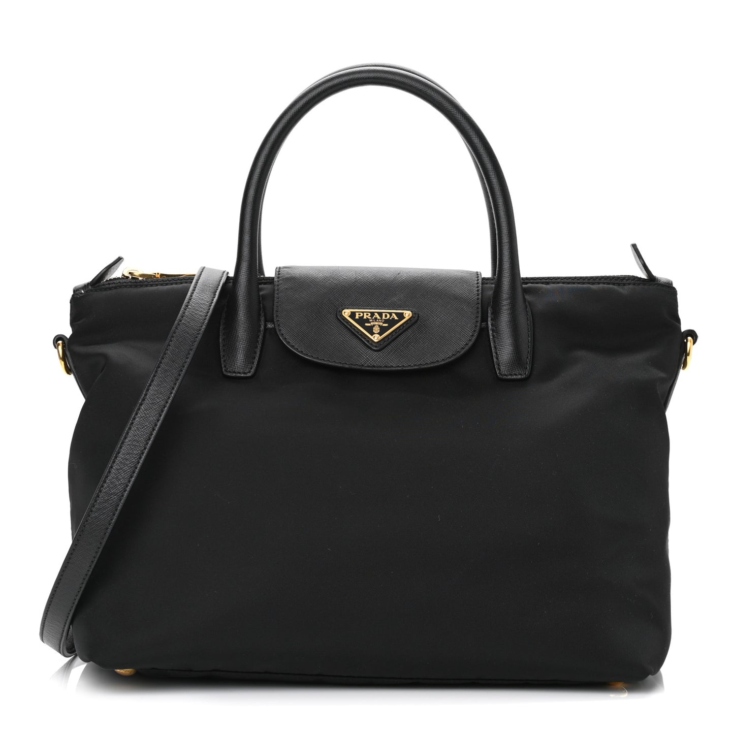 Tessuto Nylon Saffiano Tote Black