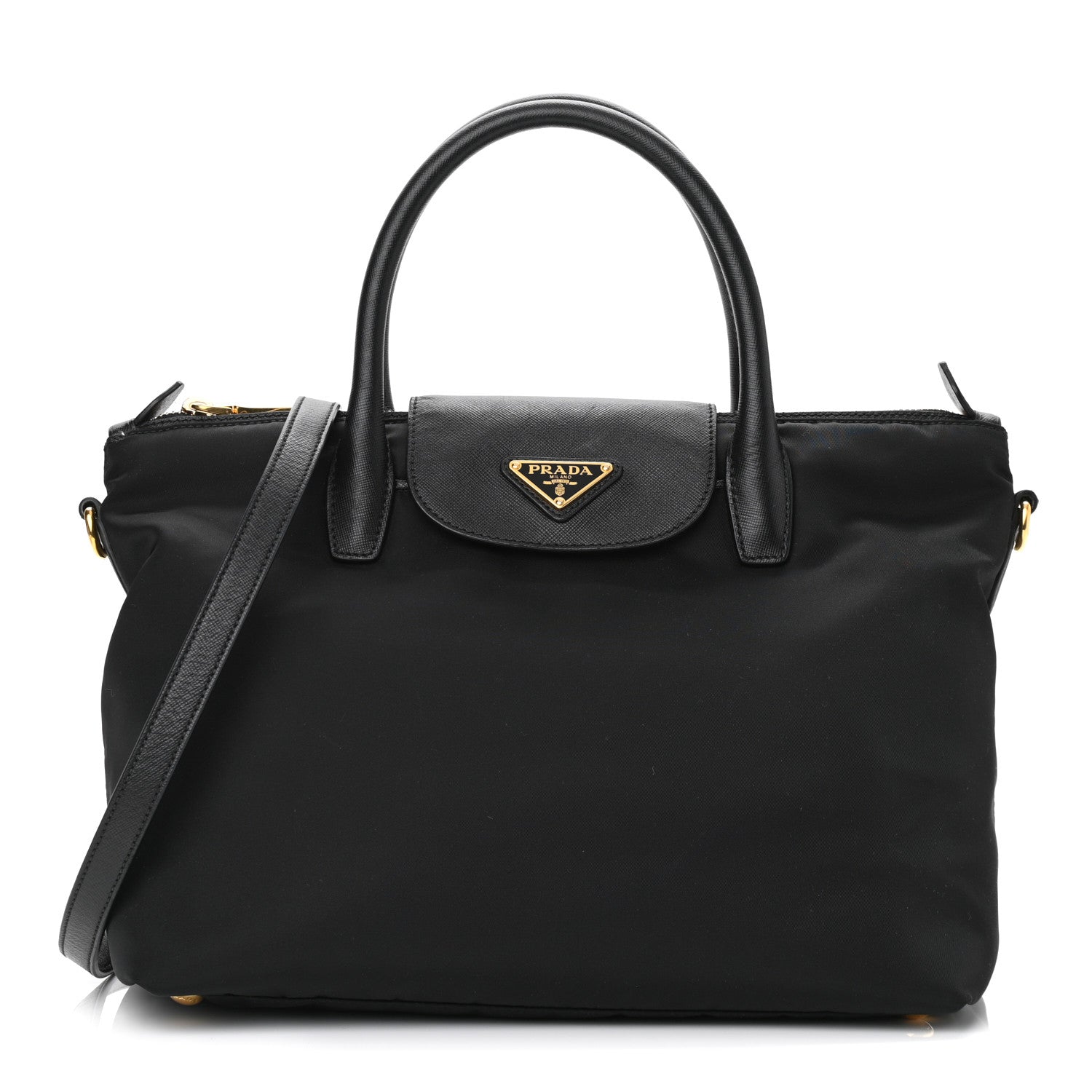 Prada Tessuto Nylon Saffiano Tote Black 1 of 9