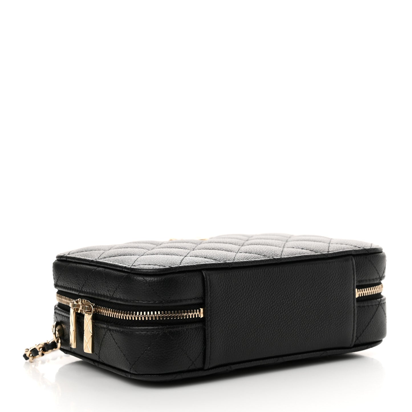 Caviar Quilted Top Handle Vanity Case Black