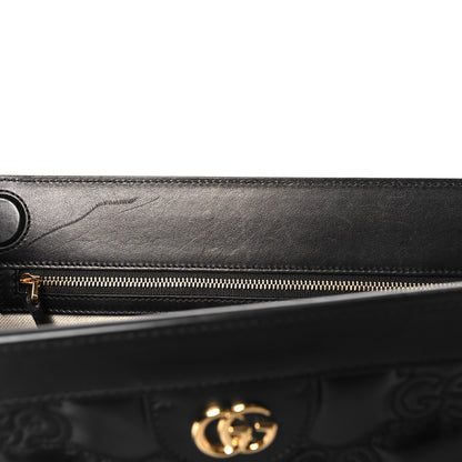 Gucci Calfskin GG Matelasse Large Slim Chain Shoulder Bag Black Natural 11 of 12