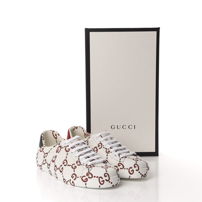 Gucci Calfskin GucciGhost Print Mens Ace Sneakers 9 White Hibiscus Red 10 of 10