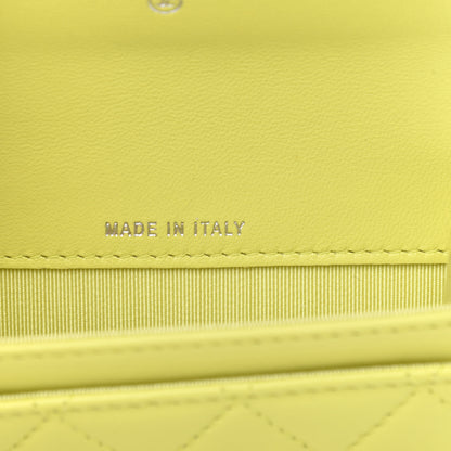 Chanel Lambskin Quilted Flap Card Holder Wallet Yellow 7 of 9