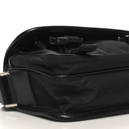 Prada Re-Nylon Saffiano Pocket Double Snap Buckle Shoulder Bag Black 9 of 10