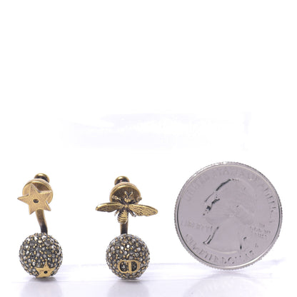 Christian Dior Metal Bee Star Tribale Earrings Aged Gold 2 of 4