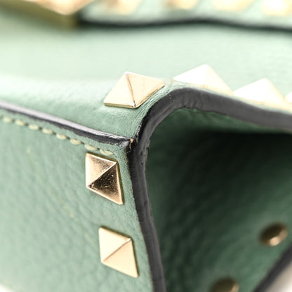Valentino Garavani Pebbled Calfskin Medium Rockstud Flip Lock Crossbody Bag Light Green 11 of 16