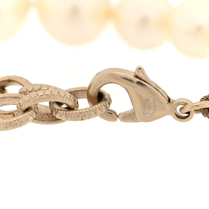Chanel Graduated Pearl Crystal CC Bracelet Gold 4 of 4