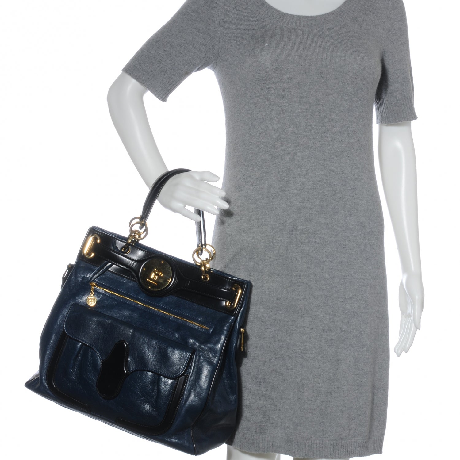 Balenciaga Chevre Lune Medium MM Tote Bleu 2 of 8