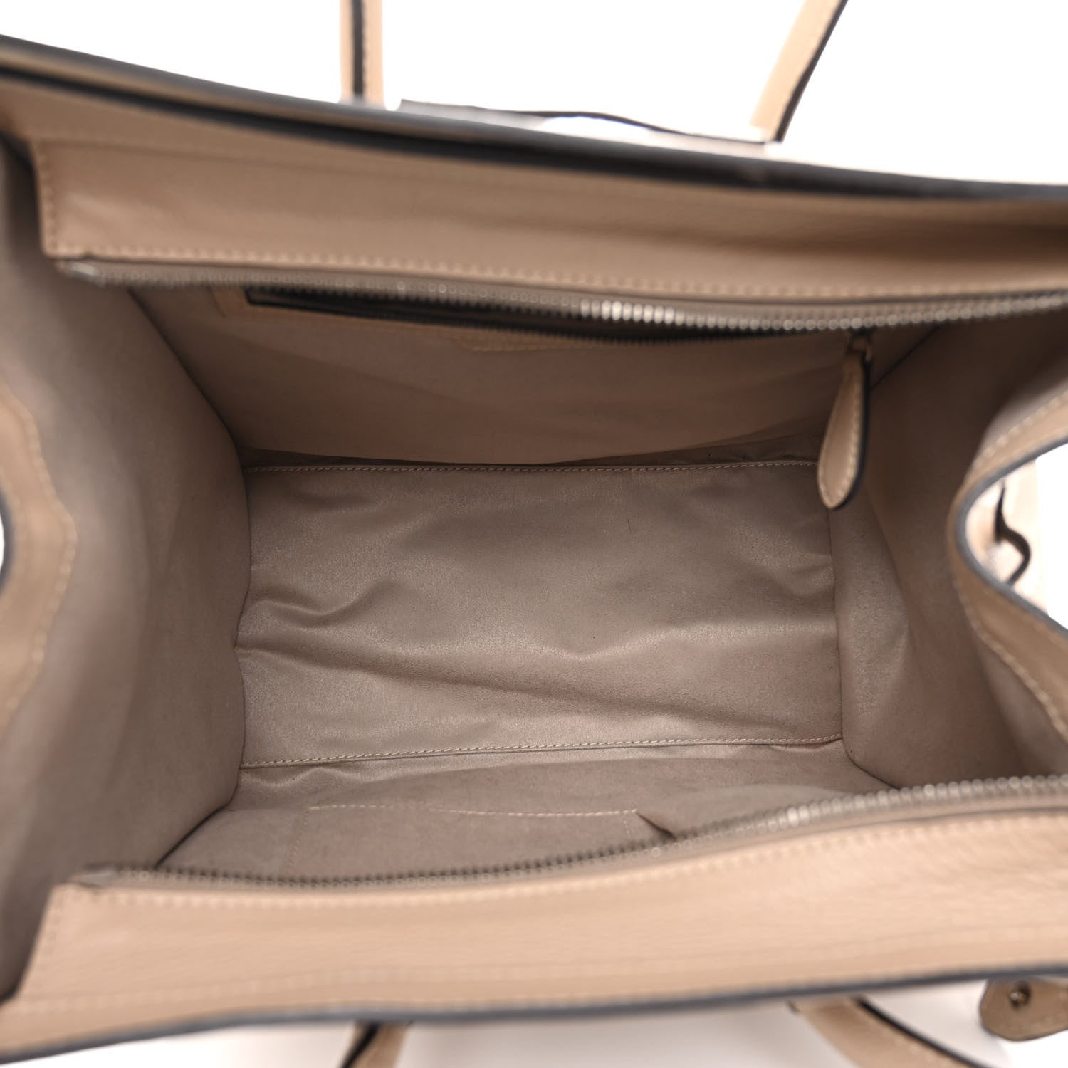 Celine Drummed Calfskin Mini Luggage Dune 5 of 9