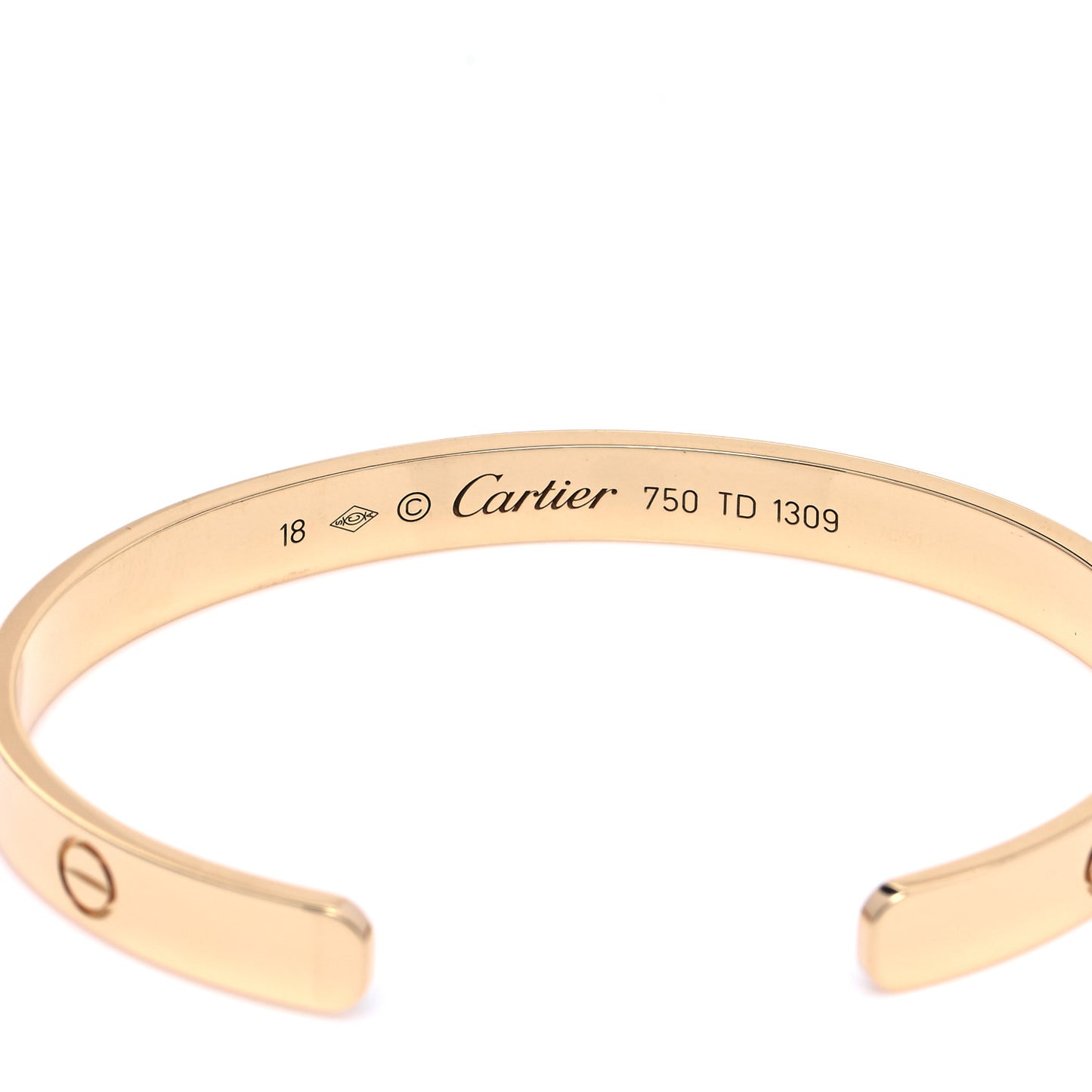 18K Yellow Gold LOVE Cuff Bracelet 18