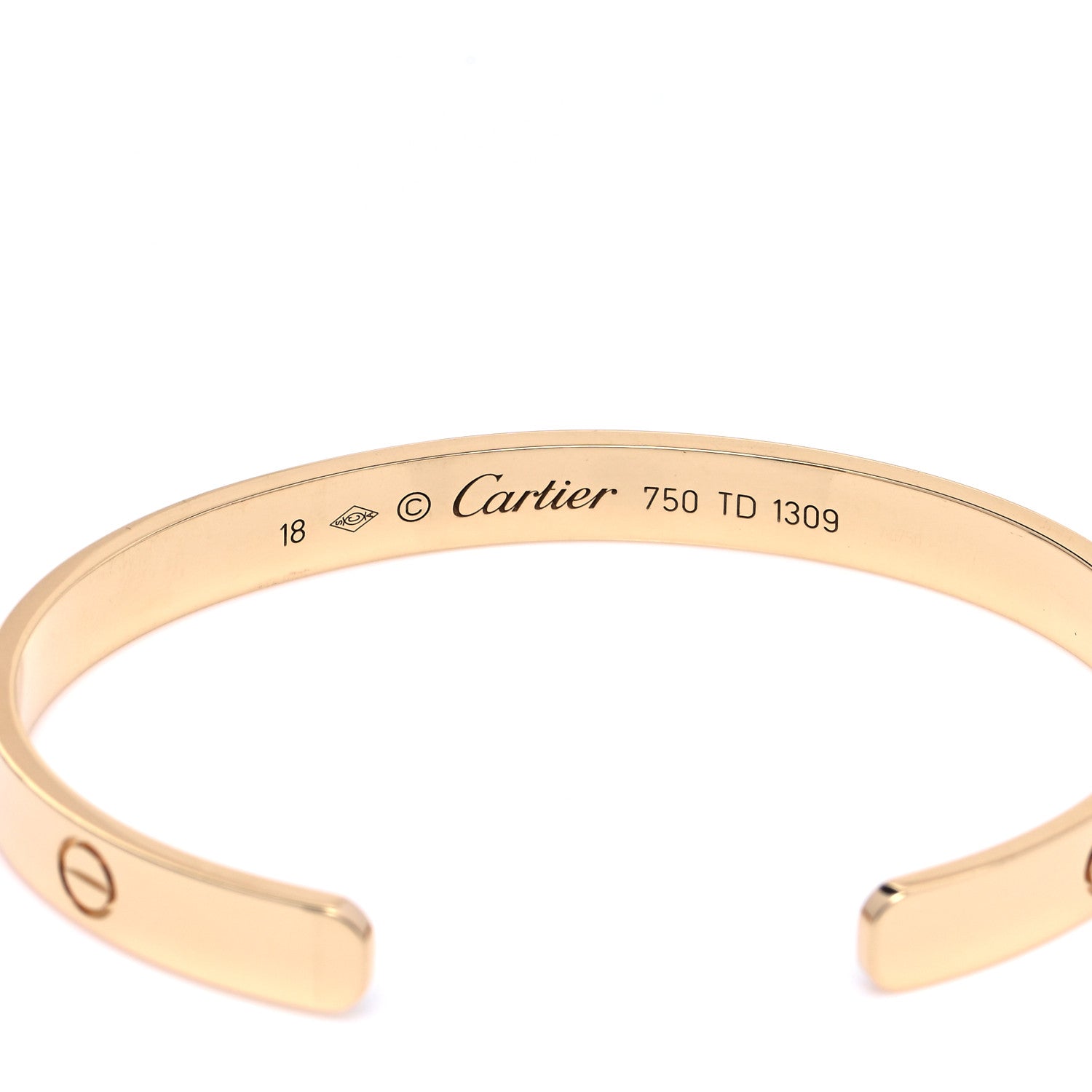 Cartier 18K Yellow Gold LOVE Cuff Bracelet 18 4 of 5