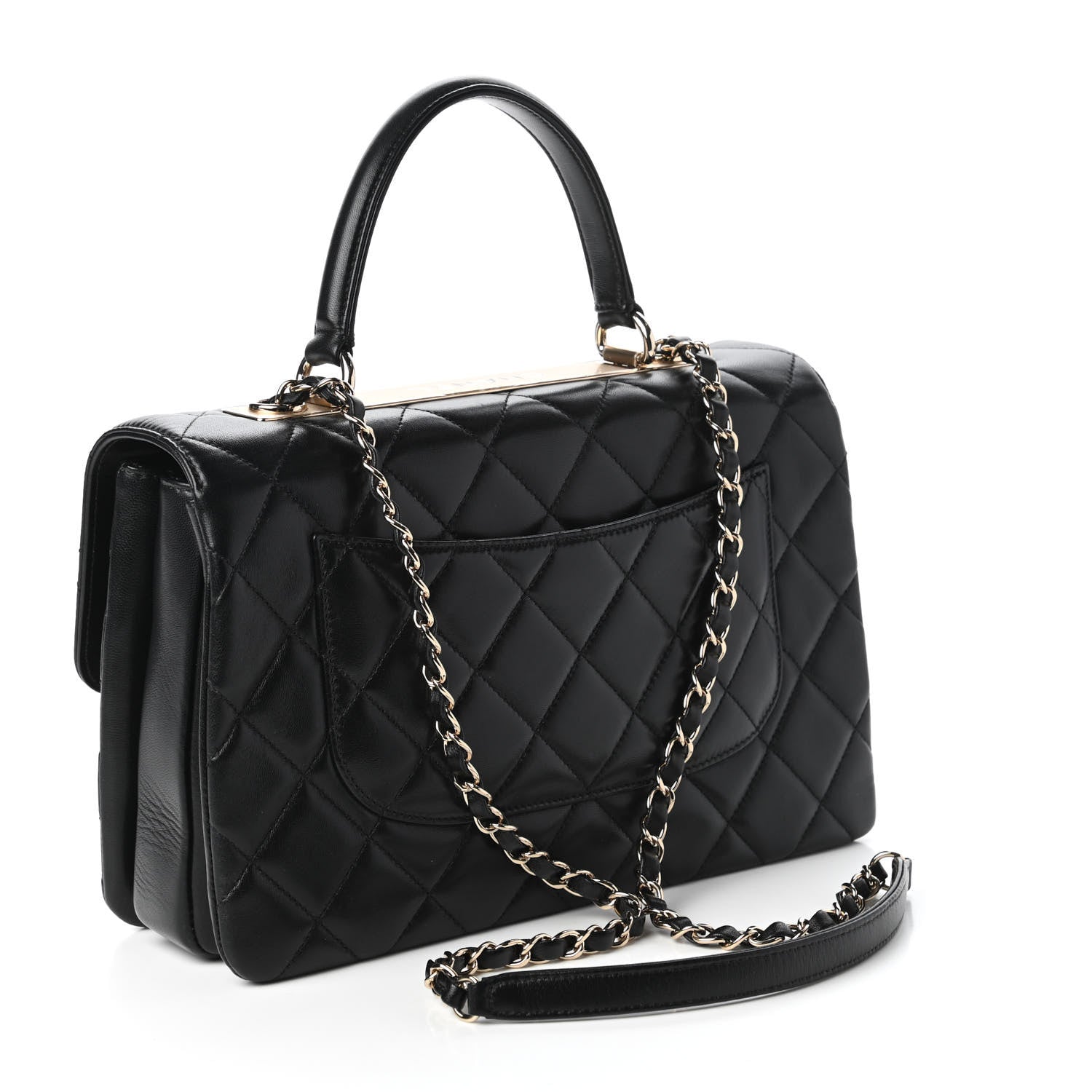 Chanel Lambskin Quilted Medium Trendy CC Flap Dual Handle Bag Black 3 of 10